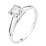 18K SOLITARIO ORO BLANCO CIRCONITA 6 MM