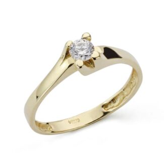 18K SOLITARIO ORO AMARILLO SEÑORA CIRCONITA 5 MM