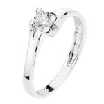 18K SOLITARIO ORO BLANCO CIRCONITA 5 MM