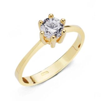 18K SOLITARIO ORO AMARILLO CIRCONITA 5,5 MM