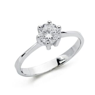 18K SOLITARIO ORO BLANCO CIRCONITA 5,5 MM