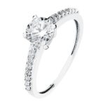 18K SOLITARIO ORO BLANCO CIRCONITA 6 MM
