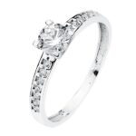 18K SOLITARIO ORO BLANCO CIRCONITA 5 MM NUMERO 13