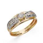 18K SORTIJA ORO BICOLOR CON CIRCONITAS, ANCHO: 6,5 MM