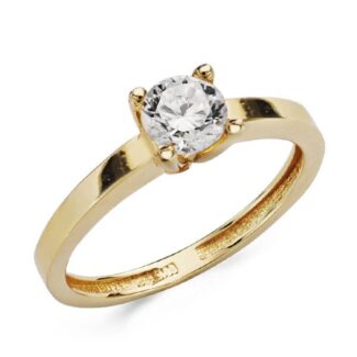 18K SOLITARIO ORO AMARILLO CIRCONITA 5,5 MM