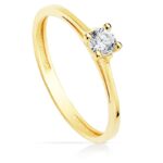 18K SOLITARIO ORO AMARILLO CIRCONITA 3,5 MM