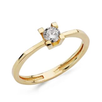 18K SOLITARIO ORO AMARILLO CIRCONITA 3,5 MM