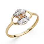 18K SORTIJA ORO BICOLOR CON CIRCONITAS, ANCHO: 9 MM