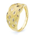 18K SORTIJA ORO BICOLOR TALLADA Y MATIZADA, ANCHO: 10,5 MM