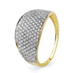 18K SORTIJA ORO BICOLOR CON CIRCONITAS, ANCHO: 12 MM