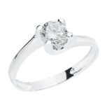 18K SOLITARIO ORO BLANCO CIRCONITA 5,5 MM GARRAS