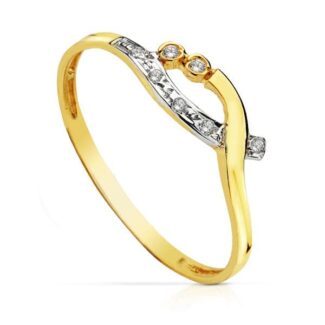 18K SORTIJA ORO BICOLOR CIRCONITAS