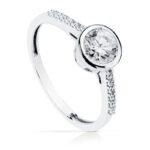 18K SOLITARIO ORO BLANCO CON CIRCONITA Y CIRCONITA CENTRAL DE 5,5 MM