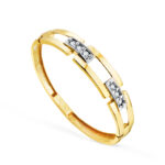 18K SORITJA ORO BICOLOR CON ESLABONES Y CIRCONITAS, ANCHO: 4MM