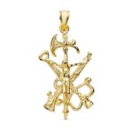 18K COLGANTE CRUZ CRISTO LEGION ORO AMARILLO 44X22 MM