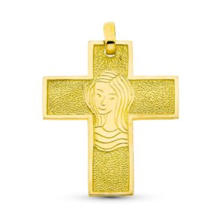 18K CRUZ ORO AMARILLO VIRGEN 30X25 MM