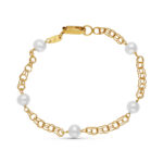18K PULSERA ORO AMARILLO PERLA 16,5 CM