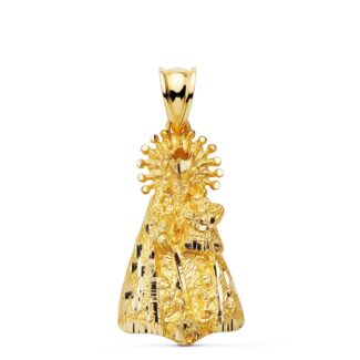 18K MEDALLA SILUETA VIRGEN ORO AMARILLO DE LOS DESAMPARADOS 27X15 MM