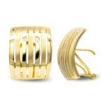 18K PENDIENTES ORO AMARILLO MATE Y BRILLO CIERRE OMEGA