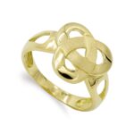 18K SORTIJA ORO AMARILLO MACIZA HOJAS ENTRELAZADAS, ANCHO: 14,5 MM