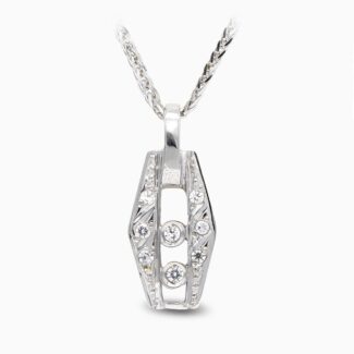 18K GARGANTILLA ORO BLANCO Y CIRCONITAS