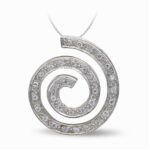 18K COLGANTE ORO BLANCO CIRCONITA ESPIRAL,