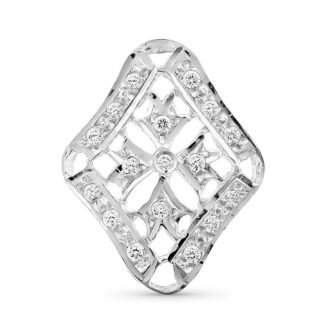 18K COLGANTE ORO BLANCO ROMBO CIRCONITA ORO BLANCO