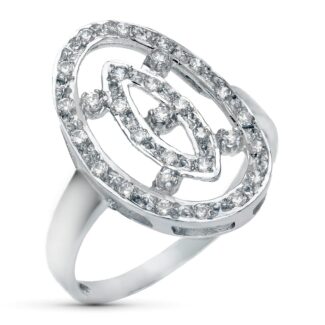 18K SORTIJA ORO BLANCO MOTIVO LANZADERA 21X14 MM CON CIRCONITAS, ANCHO: 21 MM