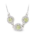 18K GARGANTILLA ORO BLANCO CUAJOS CIRCONITA Y CADENA VENECIANA