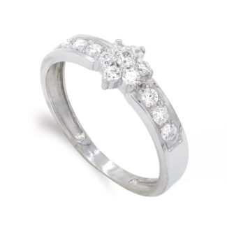 18K SORTIJA ORO BLANCO CON CIRCONITAS, ANCHO: 6,5 MM