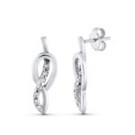 18K PENDIENTES ORO BLANCO CIRCONITA 23X7 MM CIERRE PRESION