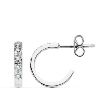 18K AROS ORO BLANCO CIRCONITA 12X2 MM