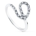18K SORTIJA ORO BLANCO LAZO CON CIRCONITAS, ANCHO: 11 MM
