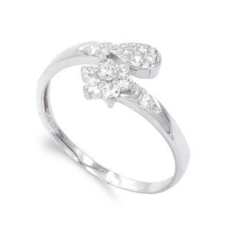 18K SORTIJA ORO BLANCO CON CIRCONITAS, ANCHO: 9 MM