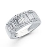 18K SORTIJA ORO BLANCO CON CIRCONITAS, ANCHO: 8 MM