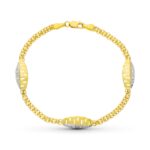 18K PULSERA ORO BICOLOR CIRCONITA 17,5 CM