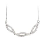 18K GARGANTILLA ORO BLANCO Y CIRCONITAS