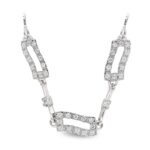 18K GARGANTILLA ORO BLANCO LARGO Y CIRCONITAS