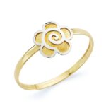 18K SORTIJA ORO BICOLOR MARGARITA, ANCHO: 8 X 8 MM