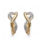 9K PENDIENTES BICOLOR 12X5 MM CIERRE CATALAN