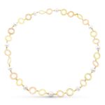 18K GARGANTILLA ORO BICOLOR AMARILLO Y ROSA PERLA CULTIVADAS 14 MM LARGO 85 CM