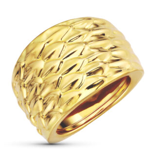 18K SORTIJA ORO AMARILLO DETALLES EN BRILLO, ANCHO: 16,5 MM