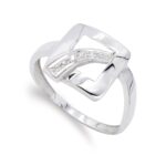 18K SORTIJA ORO BLANCO MOTIVO CUADRADO CON CIRCONITAS, ANCHO: 11,5 MM