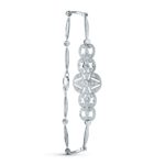 18K PULSERA ORO BLANCO SEMIRIGIDA CIRCONITA 18CM CIERRE MOSQUETON