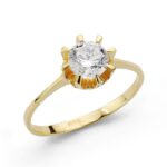 18K SOLITARIO ORO AMARILLO CIRCONITA 8 MM