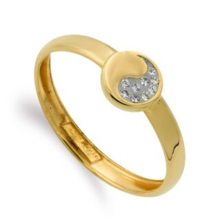 18K SORTIJA ORO AMARILLO MOTIVO REDONDO CON CIRCONITAS, ANCHO: 6,5 MM