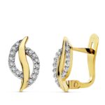 18K PENDIENTES BICOLOR CIRCONITA 12X7 MM CIERRE CATALAN
