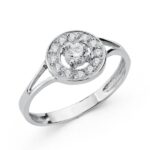 18K SORTIJA ORO BLANCO MOTIVO REDONDO CON CIRCONITAS, ANCHO: 8,5 MM