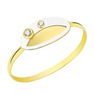 18K SORTIJA ORO AMARILLO MOTIVO OVAL CON CIRCONITAS, ANCHO: 5,5 MM