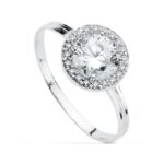 18K SORTIJA ORO BLANCO MOTIVO REDONDO CIRCONITA 6 MM, ANCHO: 9 MM